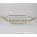 hand made clear Golden leaves charger plates